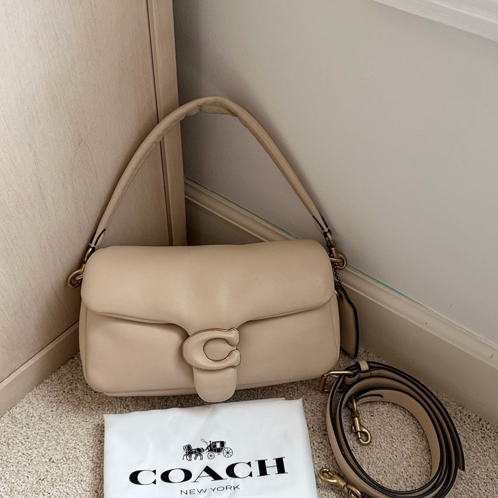 Coach Pillow Tabby 26 in Ivory with Brass/Gold Hardware